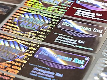 Hologram sticker with 2D and 3D depth design