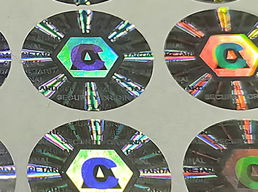 Hologram sticker with 2-channel C and A design