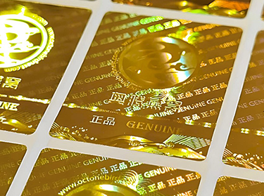 Hologram sticker with micro-text