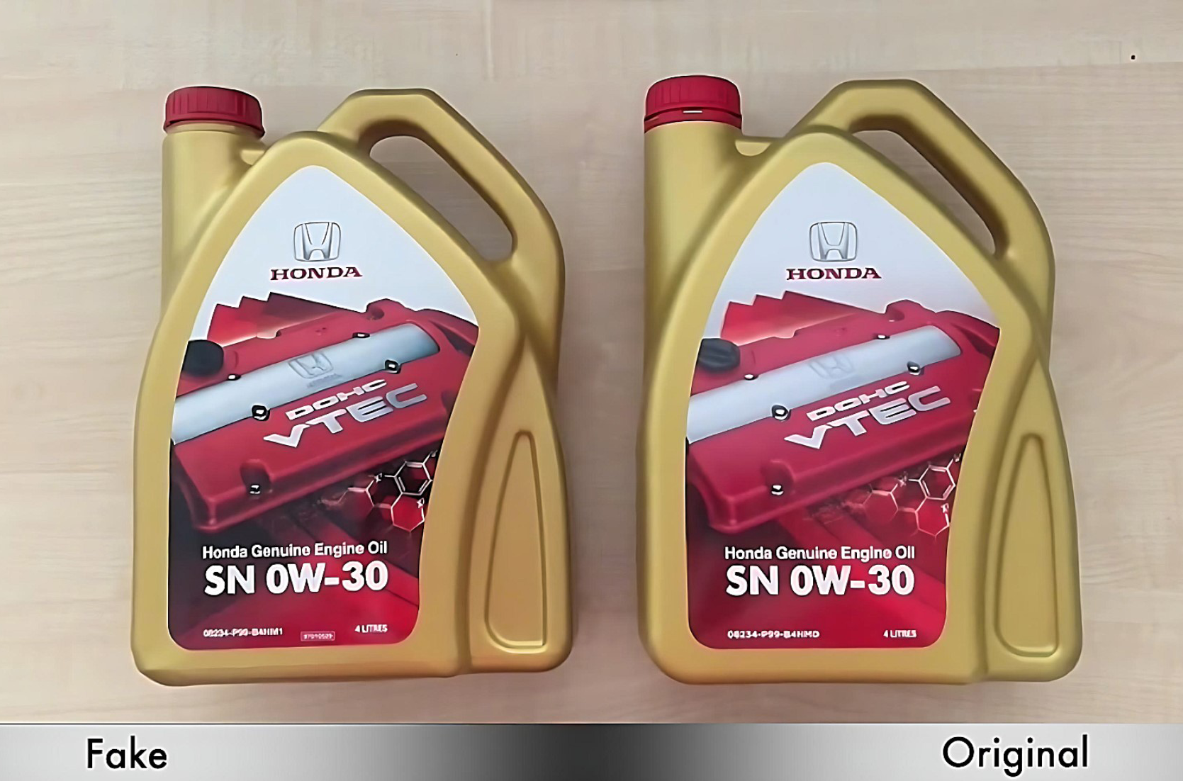 Fake Honda engine oil