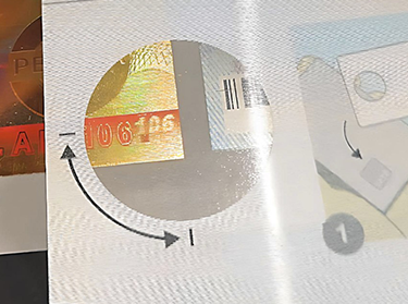 Unique numbering encoded printing on the hologram sticker