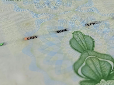 Security voucher with security thread embedded